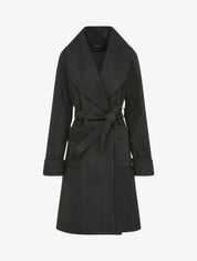 Manteau long oversize à col châle - Noir - 4