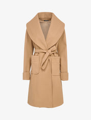 Manteau long oversize à col châle - Camel - 1