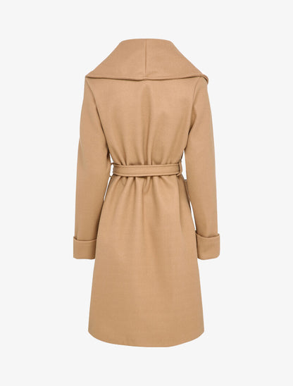 Manteau long oversize à col châle - Camel - 2