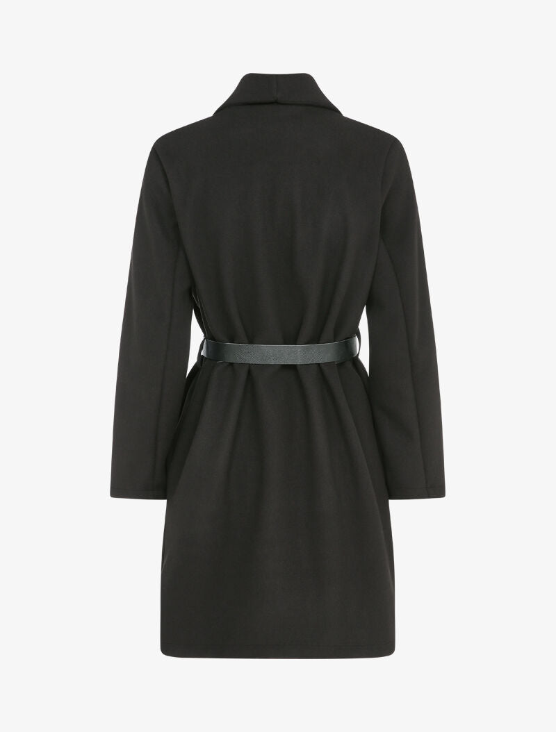 Manteau mi-long à un bouton - Noir - 2