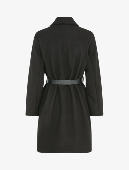 Manteau mi-long à un bouton - Noir - 2