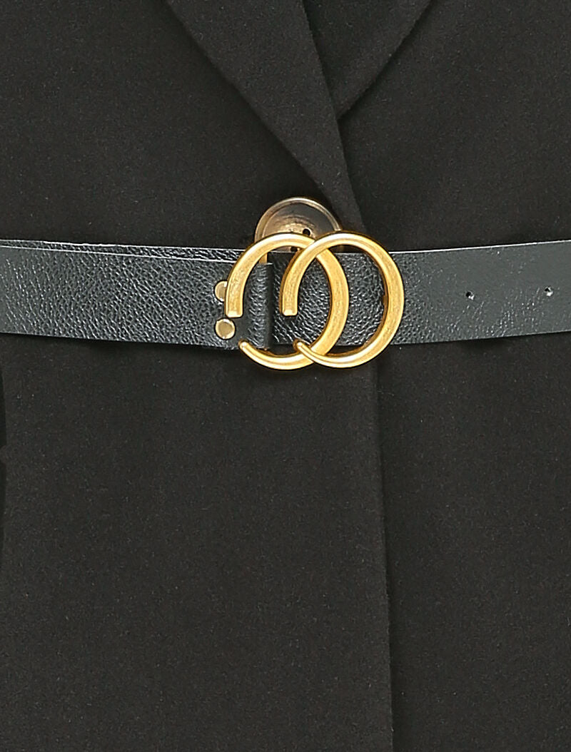 Manteau mi-long à un bouton - Noir - 3