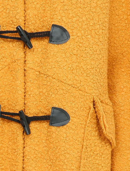 Duffle coat en maille bouclette - Moutarde - 3