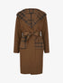 Manteau long à capuche et poches à motif tartan - Marron - 1