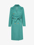Manteau long ceinturé à double boutonnages - Vert d&