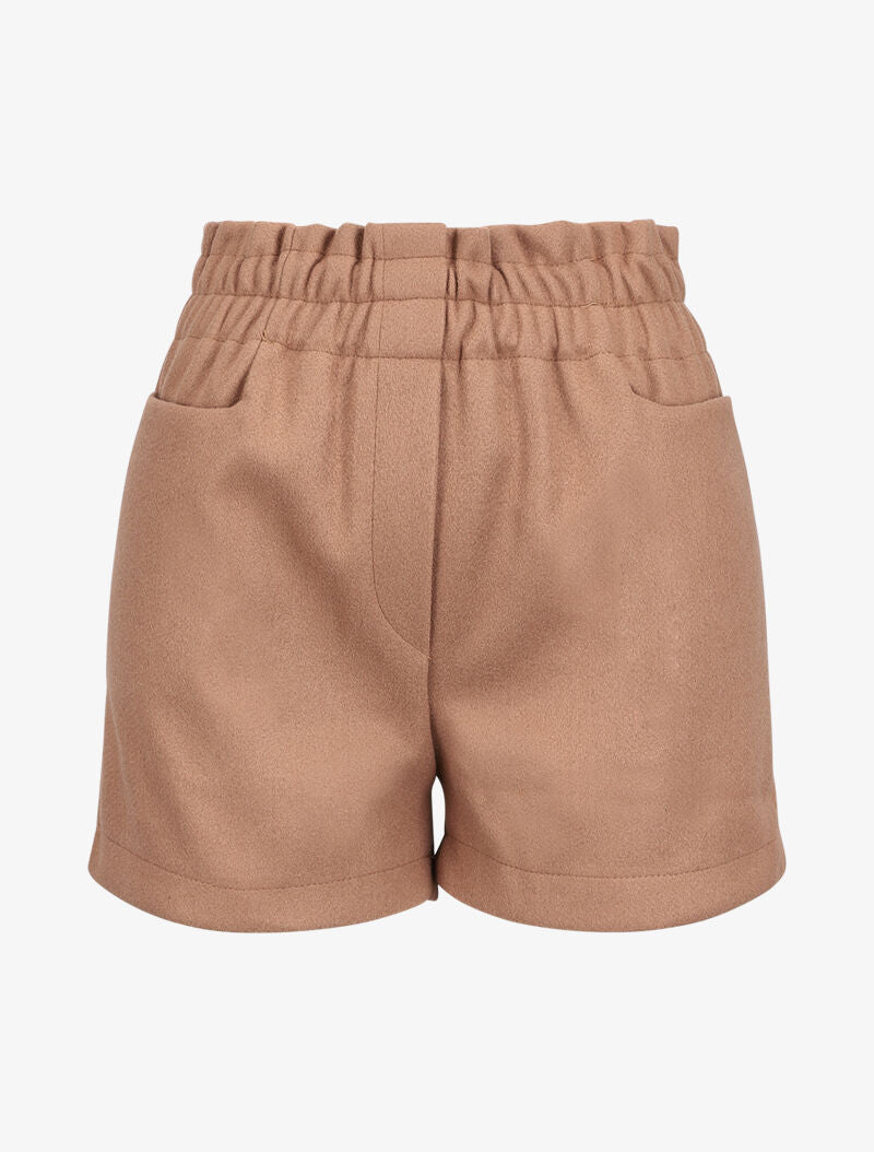 Short paperbag en feutrine - Camel - 4