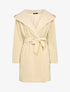 Manteau mi-long à capuche effet laine - Beige - 1