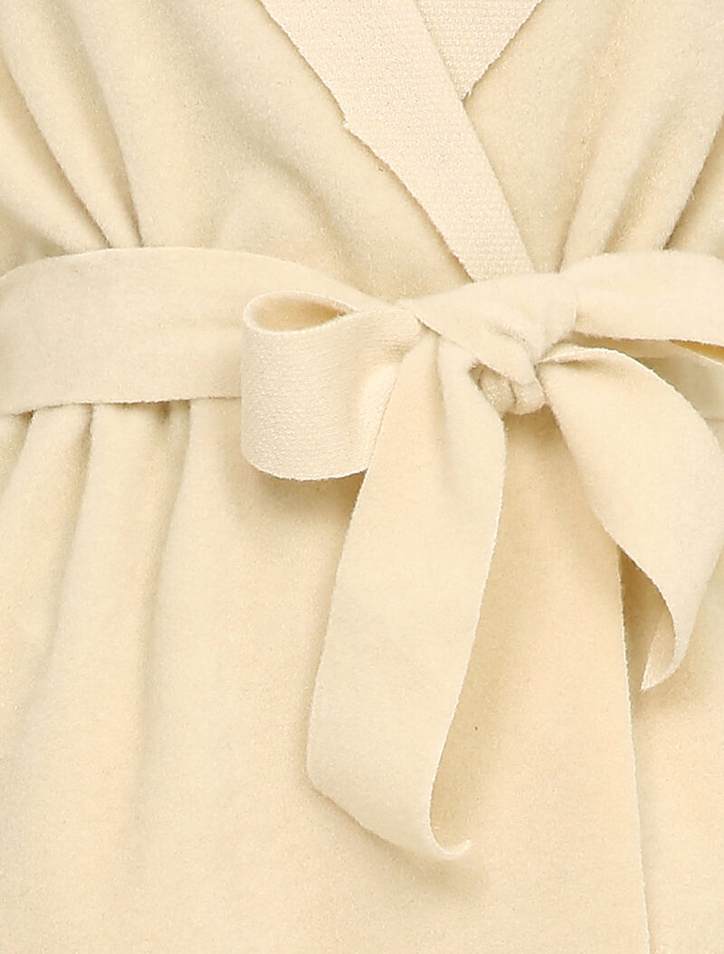 Manteau mi-long à capuche effet laine - Beige - 3