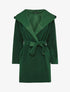 Manteau mi-long à capuche effet laine - Vert sapin - 1