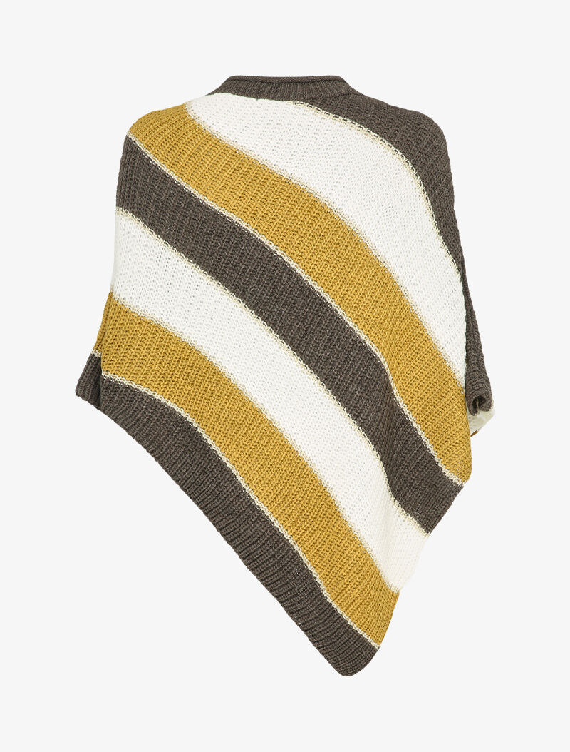 Poncho asymétrique à rayures irisées - Taupe - 2