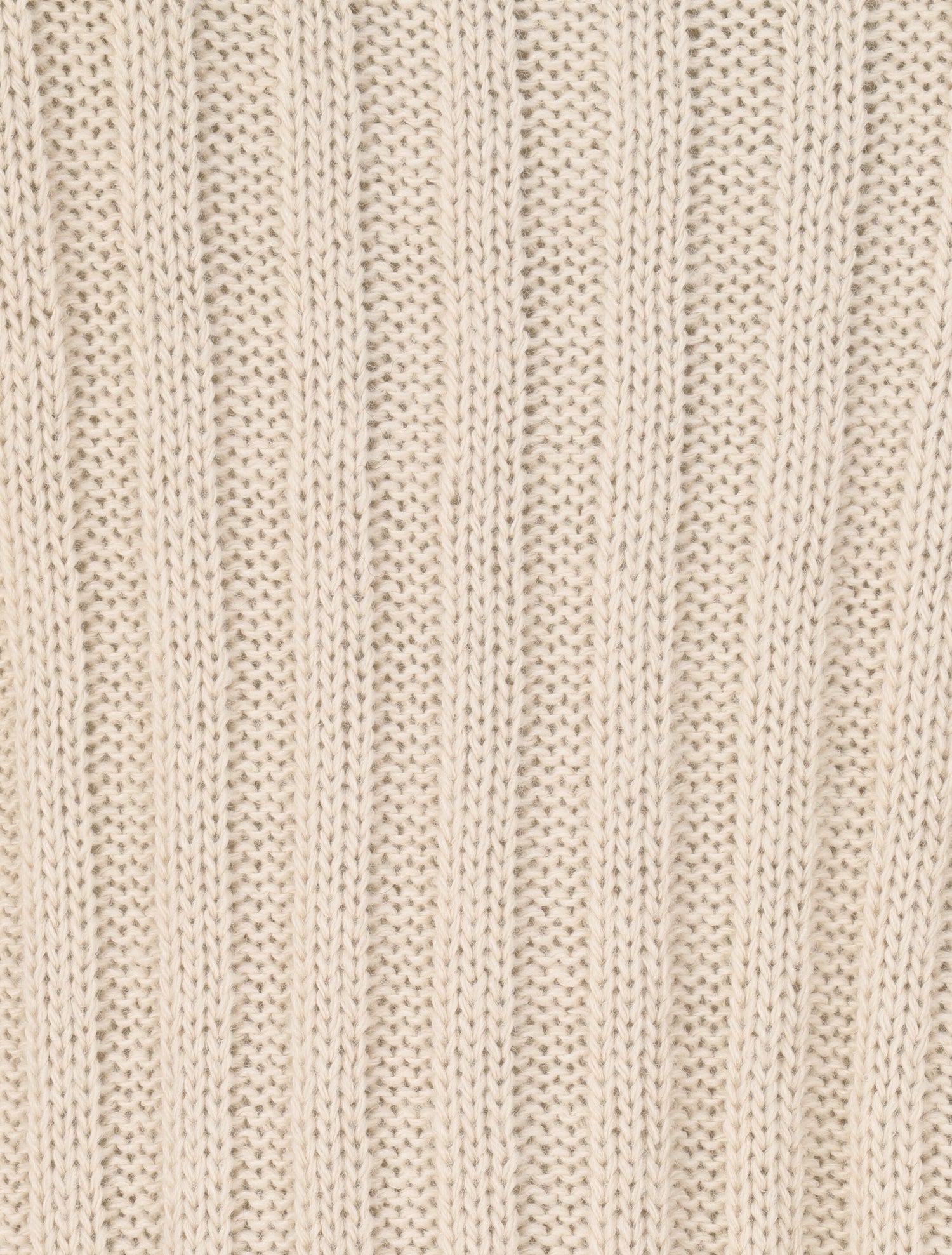 Pull uni côtelé à manches longues - Beige - 3