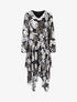 Robe asymétrique à imprimé orchidée - Noir - 1