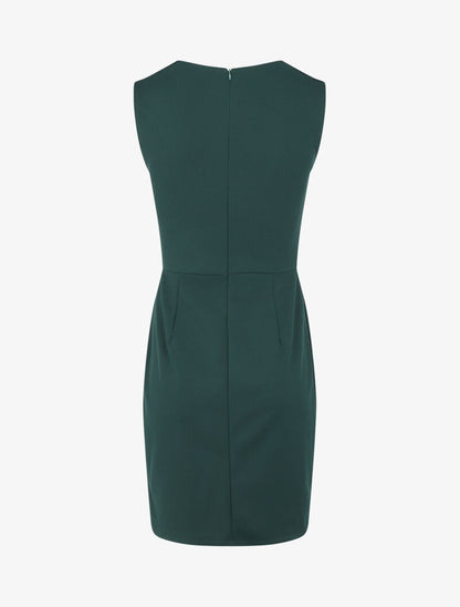 Robe droite sans manches à col carré - Vert - 2