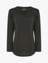 Pull à dos long et col V - Noir - 1