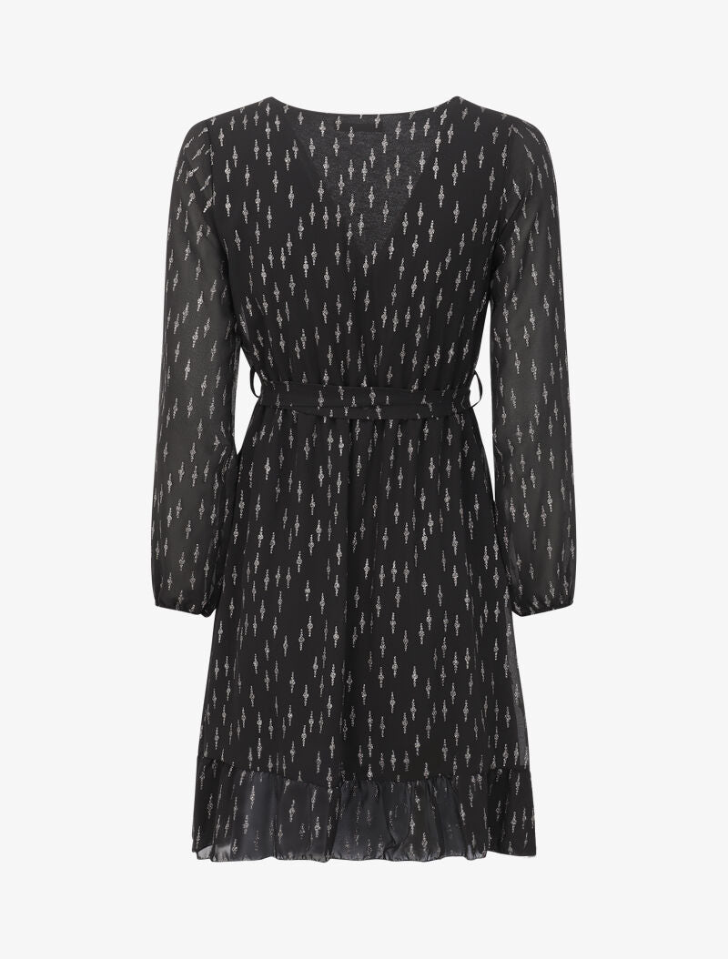 Robe patineuse volantée à motifs irisés - Noir - 2