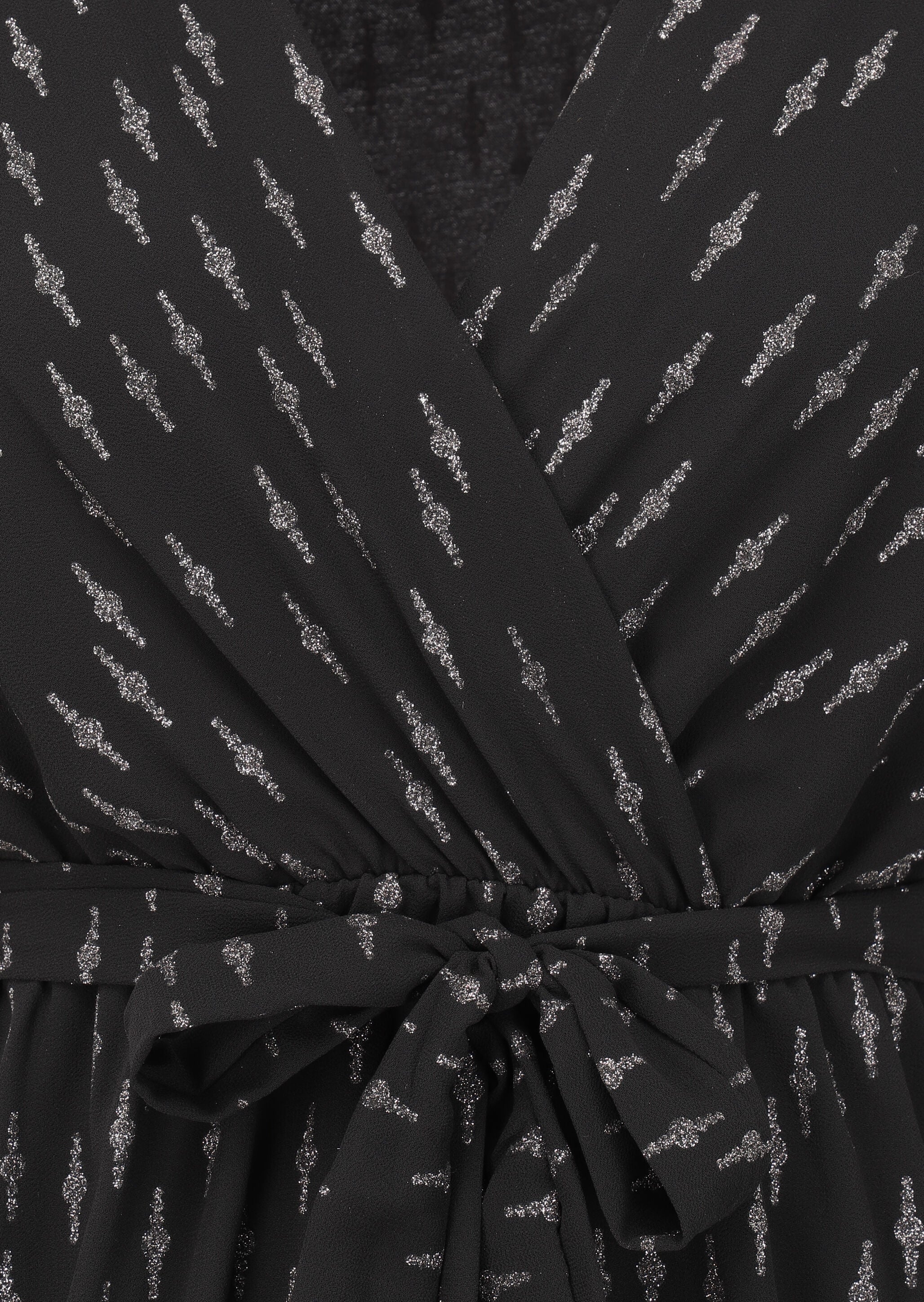 Robe patineuse volantée à motifs irisés - Noir - 3