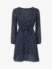 Robe patineuse volantée à motifs irisés - Marine - 4