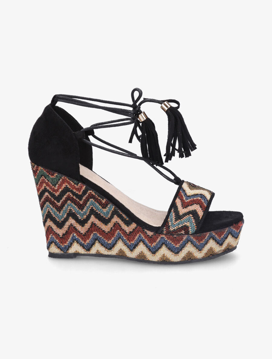 Sandales zig - zag noir - 1
