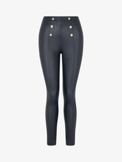 Leggins induit à boutons décoratifs - Bleu nuit - 1
