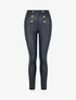 Leggins induit à boutons décoratifs - Bleu nuit - 1