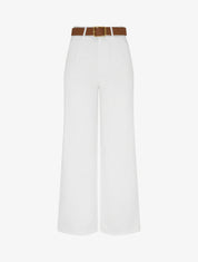 Pantalon taille haute coupe ample - Écru - 1