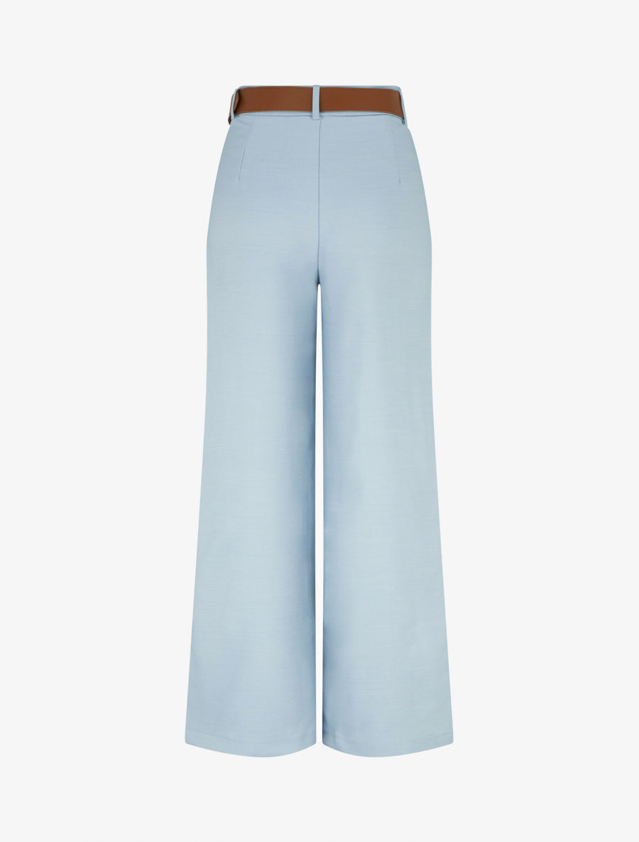 Pantalon taille haute coupe ample - Bleu clair - 2