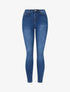 Jean skinny délavé taille haute - Bleu denim - 1