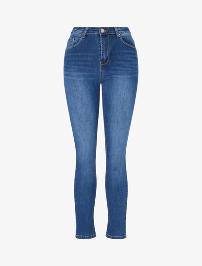 Jean délavé coupe skinny - Bleu - 1