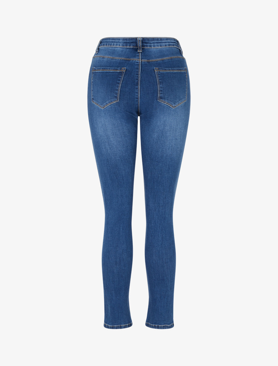 Jean délavé coupe skinny - Bleu - 2