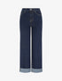 Jean à revers coupe wide leg - Bleu brut - 1