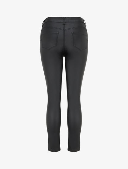 Pantalon enduit coupe skinny - Noir - 2