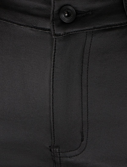Pantalon enduit coupe skinny - Noir - 3