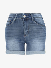 Short en jean coupe skinny - Bleu - 5