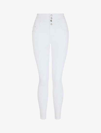 Jean taille haute coupe skinny - Blanc - 4