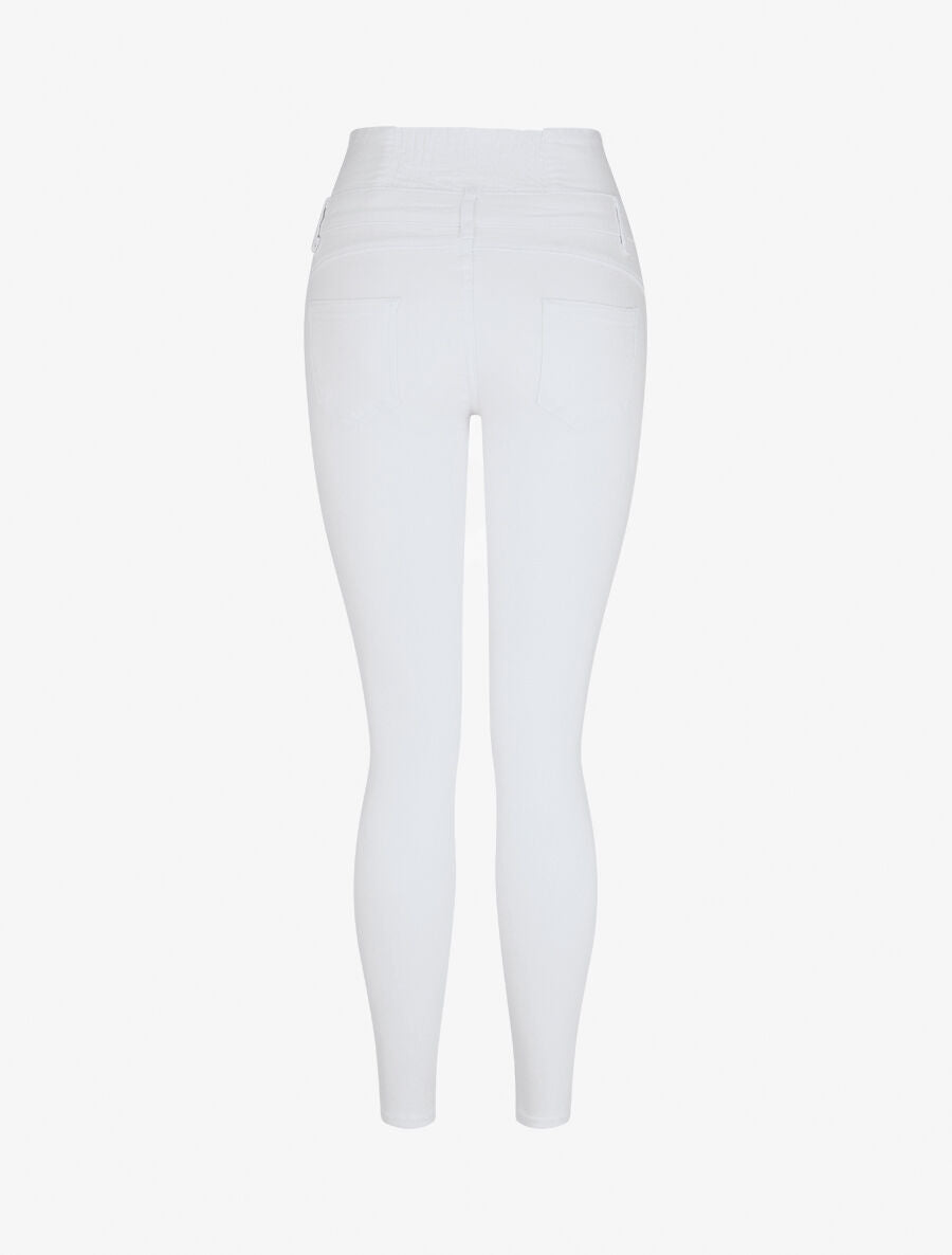 Jean taille haute coupe skinny - Blanc - 2