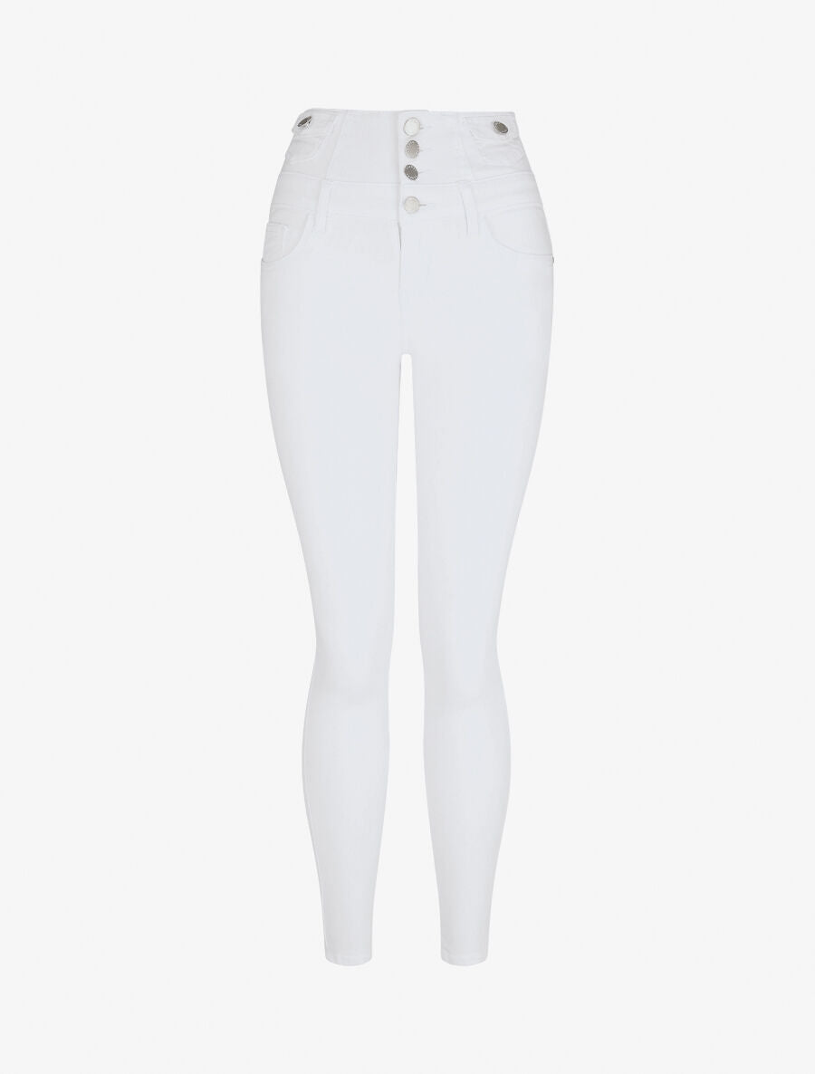Jean à taille haute coupe skinny - Blanc - 1
