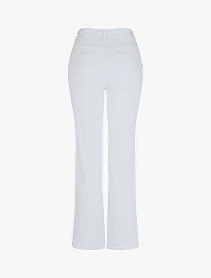 Jean à boutons sur les côtés coupe droite - Blanc - 2