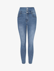 Jean taille empire coupe skinny - Bleu - 1