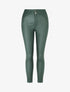 Pantalon uni en simili à 2 boutons - Vert sapin - 1