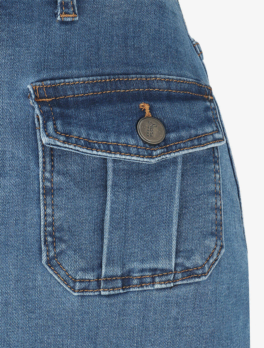 Jupe fendue à poches à l&