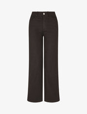 Jean wide leg taille haute coupe droite - Noir - 4