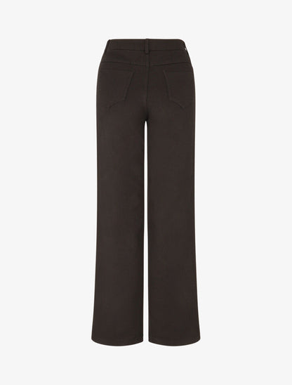 Jean wide leg taille haute coupe droite - Noir - 2