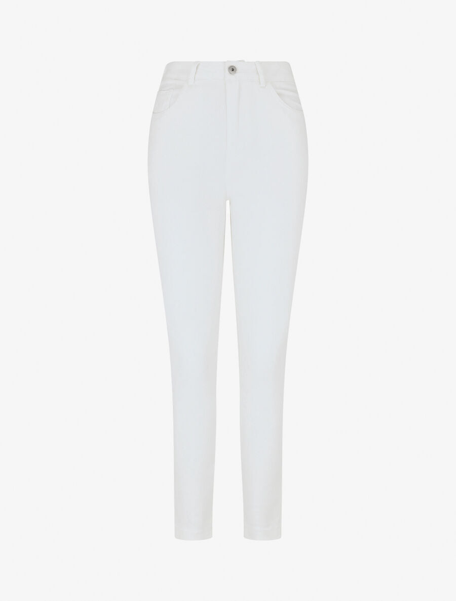 Jean taille haute coupe slim - Blanc - 1