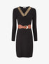 Robe pull col V fantaisie irisé - Noir - 1