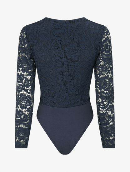 Body en dentelle doublée - Marine - 2