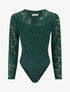 Body en dentelle doublée - Vert - 4