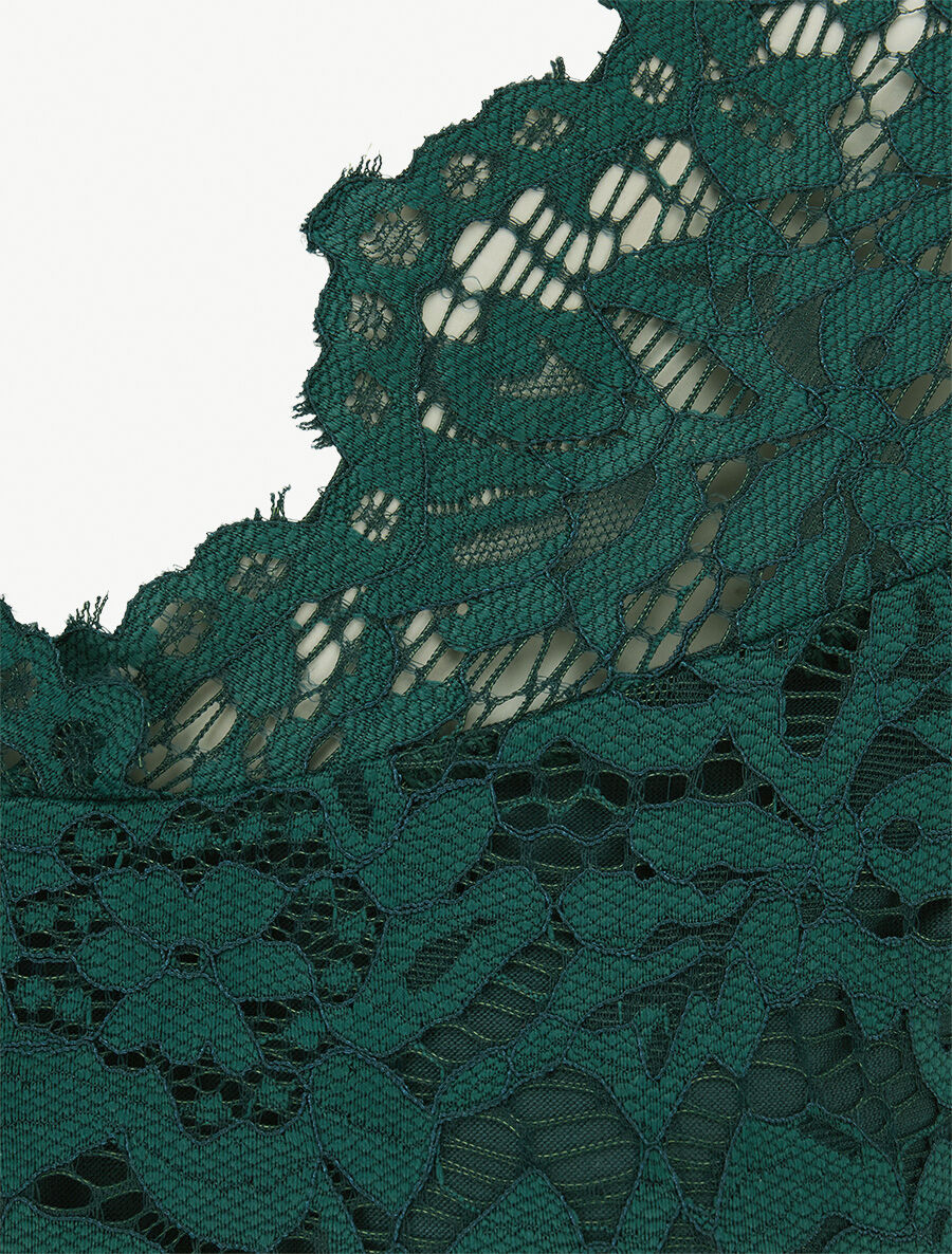 Body en dentelle doublée - Vert - 3