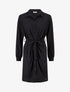 Robe chemise effet drapé - Noir - 1
