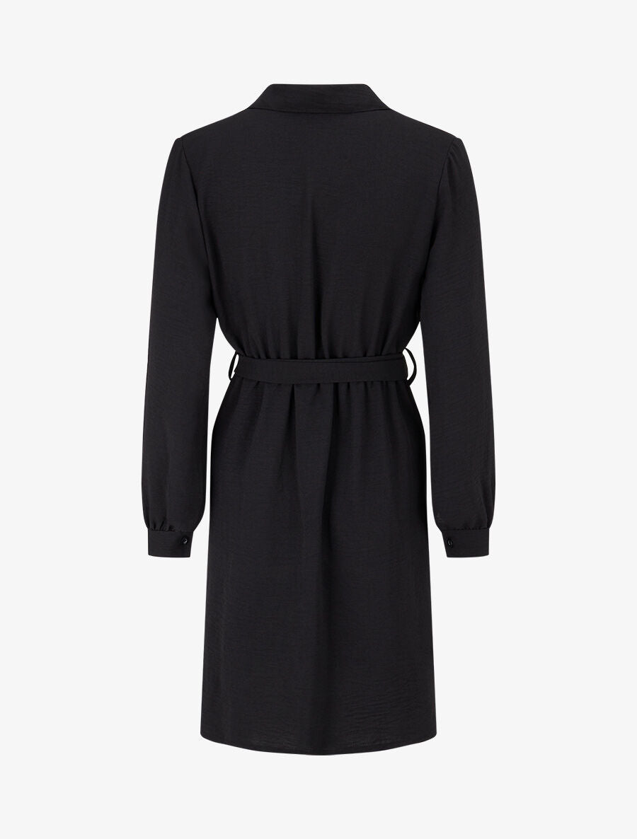 Robe chemise effet drapé - Noir - 2