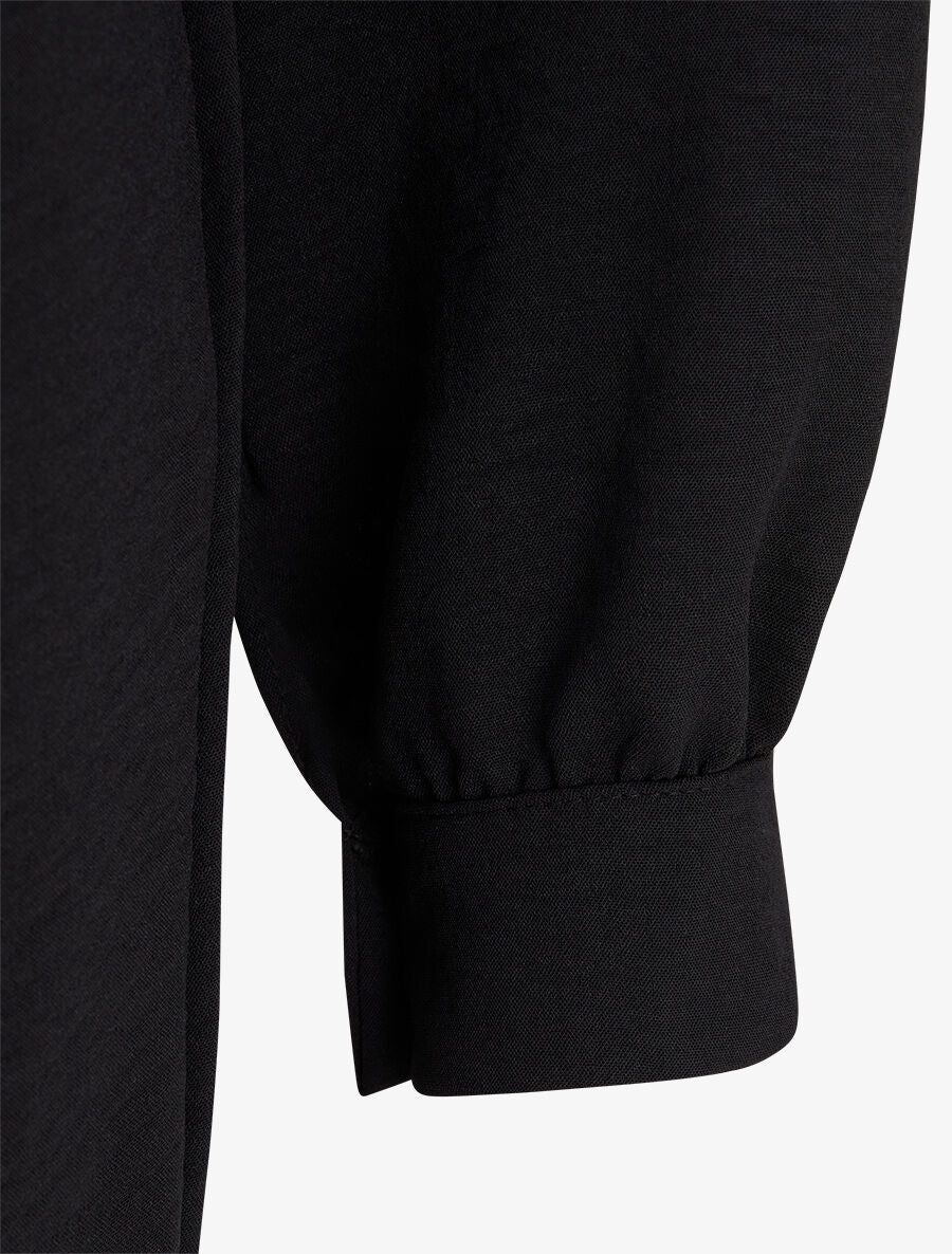 Robe chemise effet drapé - Noir - 3